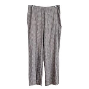 Pure Collection Silk Wide Leg dress Pants Size 10 geometric tan patterned boho